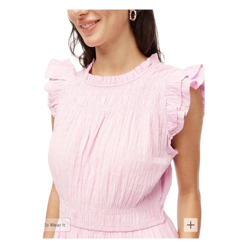 NWT J.crew Factory Gauze flutter-sleeve midi dress - Picture 2 of 13
